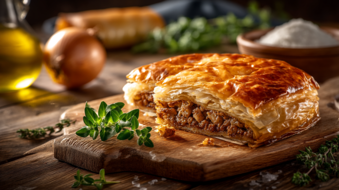 Слоеное тесто и нежная мясная начинка — греческая бугаца, проще не бывает - новости