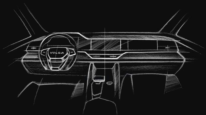 Логотип Volga рядом с изображением оленя, символизирующего возрождение бренда