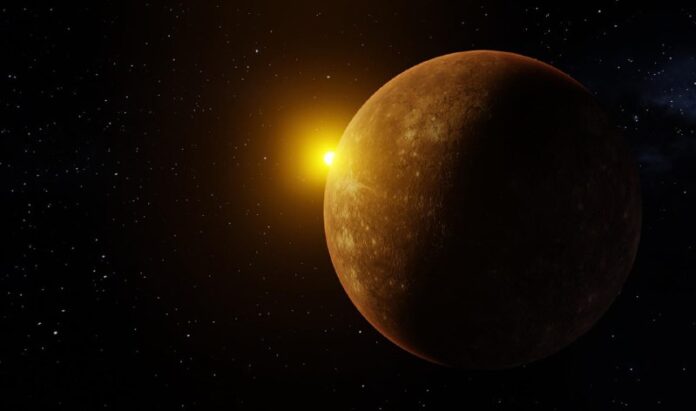 Иллюстрация: планеты Меркурий и Венера на фоне звездного неба, символизирующая астрономическое наблюдение.