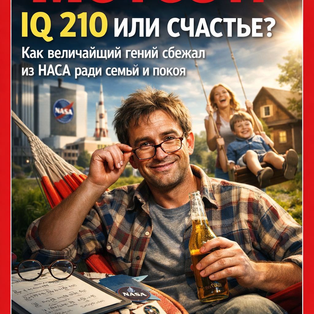 Изображение гения с IQ 210, покидающего НАСА для поиска счастья