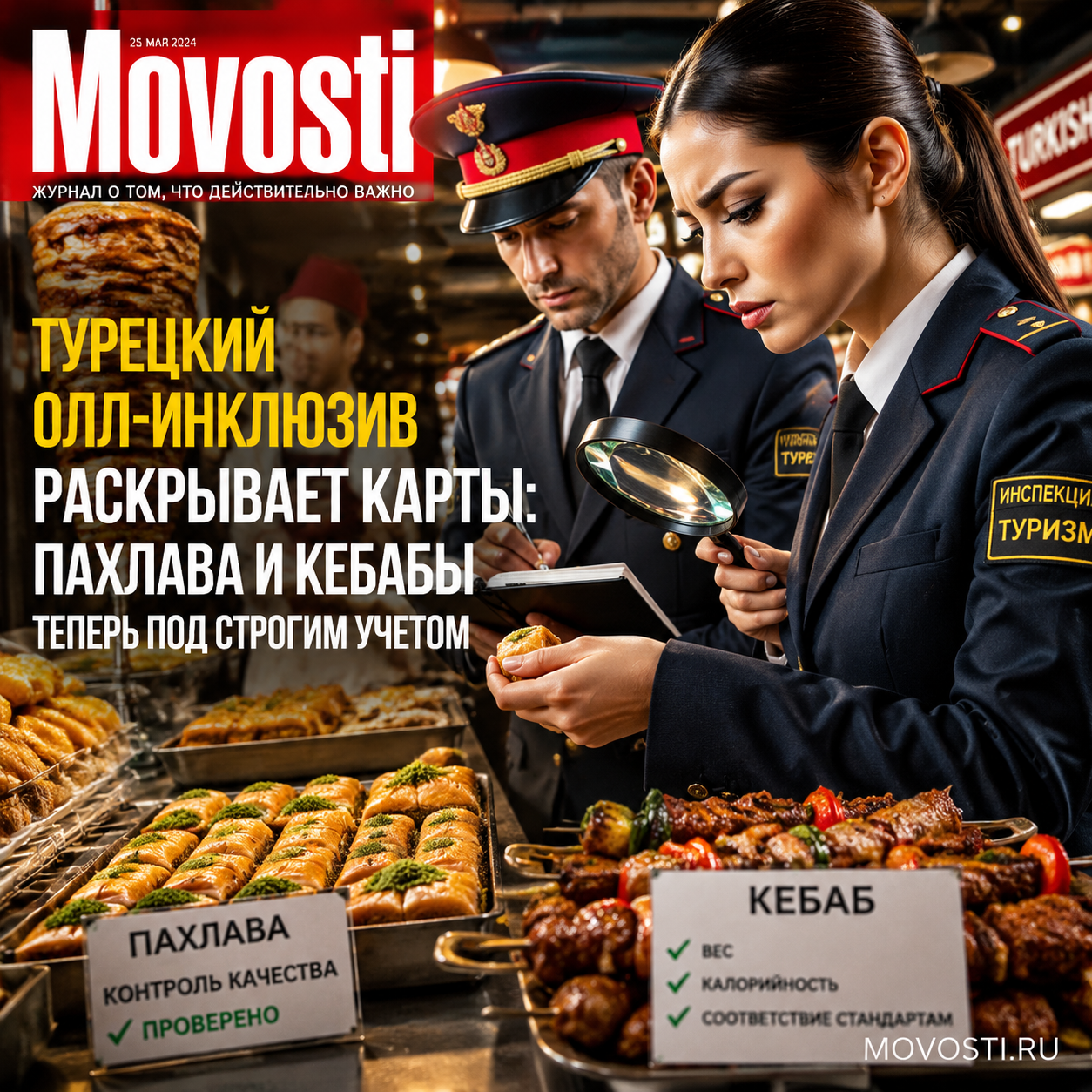 Пахлава и кебабы в турецком ресторане