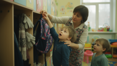 Дети в космических кроватях на фоне грядок чудес, символизирующих суперспособности и идеальную речь.