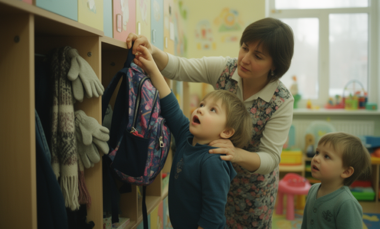 Дети в космических кроватях на фоне грядок чудес, символизирующих суперспособности и идеальную речь.
