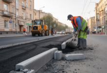 Глиняные горшки в Дагестане на фоне строящейся дороги