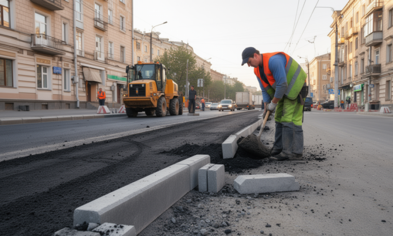 Глиняные горшки в Дагестане на фоне строящейся дороги
