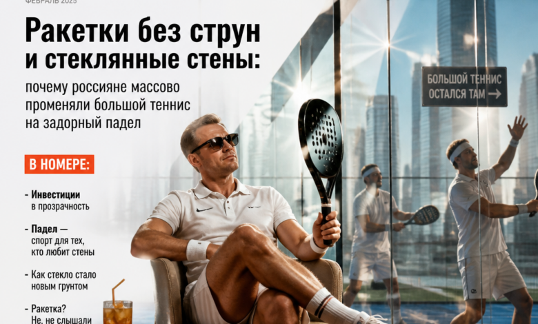 Игроки в падел на фоне стеклянных стен