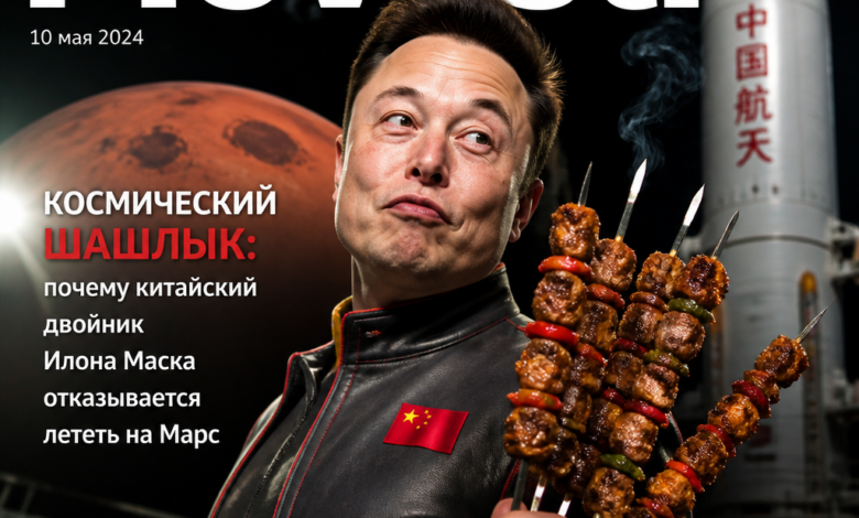 Космический шашлык с образом китайского двойника Илона Маска