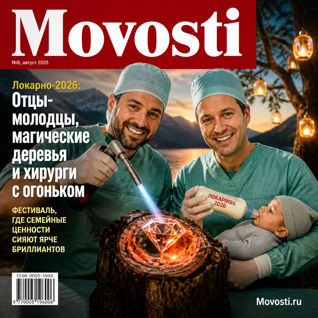 Изображение, представляющее отцов с детьми на фоне магических деревьев и хирургов, работающих с огнем.