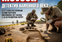 Следы человека с размером ноги 45 на пляже в Кении