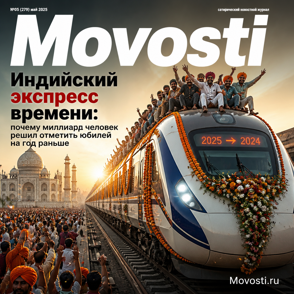Индийский экспресс времени, символизирующий празднование юбилея миллиарда человек