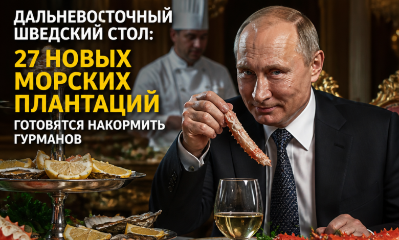 Изображение шведского стола с морепродуктами из новых плантаций Дальнего Востока