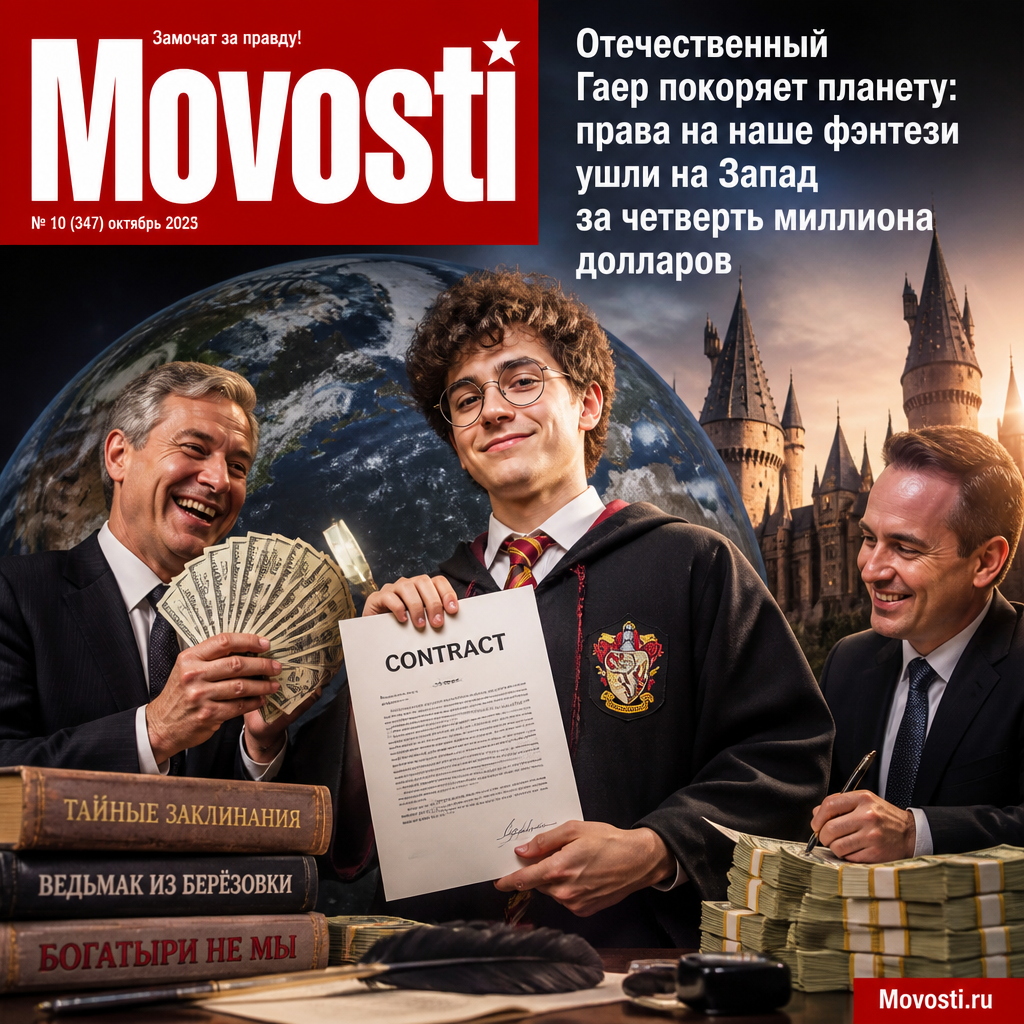 Изображение Гаера, символизирующего отечественное фэнтези, на фоне планеты