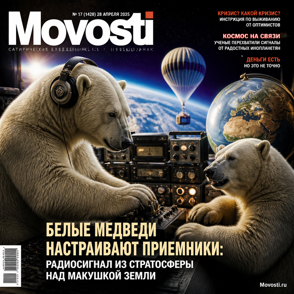Белые медведи настраивают радиоприемники, принимая сигналы из стратосферы