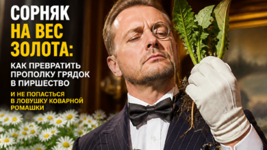 Изображение сорняков и ухоженных грядок с ромашками на фоне
