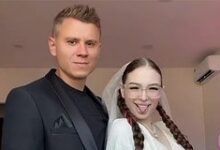 Мятная Лилу в свадебном наряде с Иваном на фоне природы