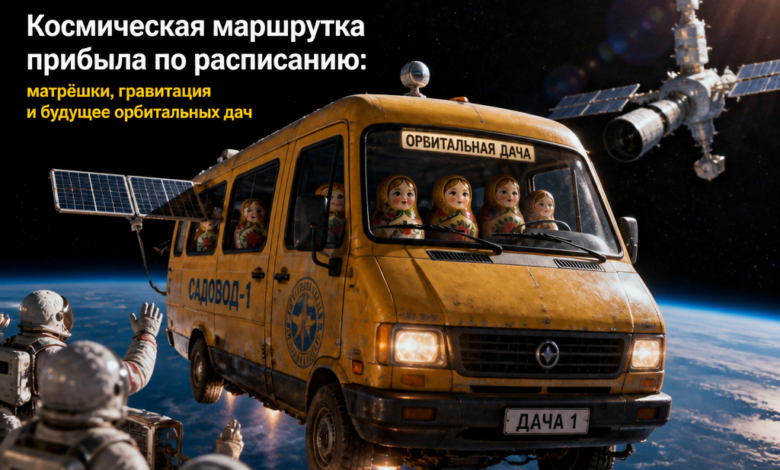 Космическая маршрутка с матрешками в невесомости