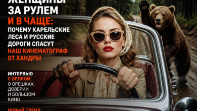 Женщина за рулем автомобиля в карельском лесу